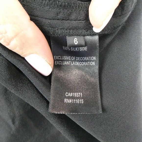 Robert Rodriguez Silk Exposed Zip Mini Skirt Sz 6 Black Tiered Chiffon - Picture 11 of 12